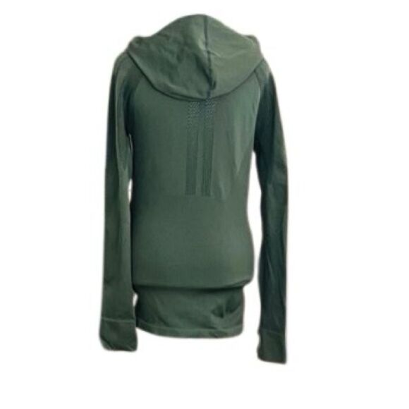Fabletics Kiley Seamless Hooded Jacket, Dark Olive - Picture 6 of 10